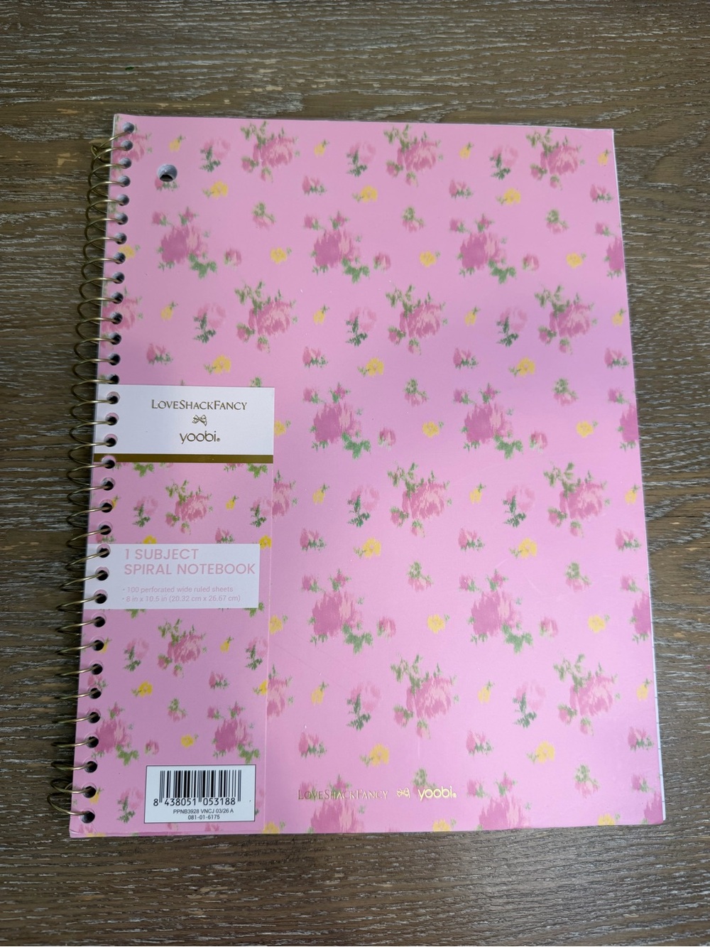 LoveShackFancy Pink Floral Spiral Notebook